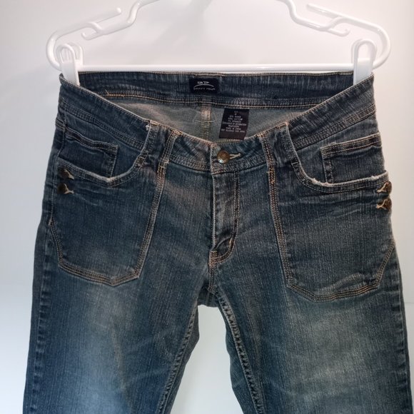 Bailey's Point Cropped Distressed Denim Capri Jeans Sz 13 - Picture 2 of 5